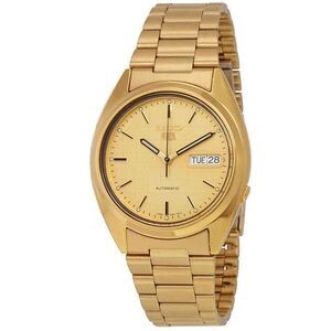 Seiko Men's Seiko 5 Gold Dial Watch - SNXL72